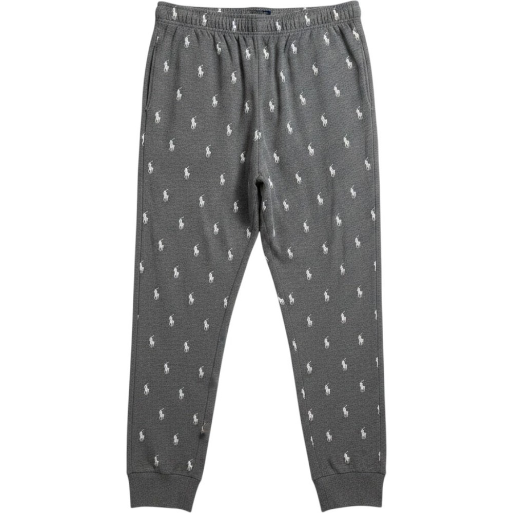 Polo Ralph Lauren Mens Gray All Over Pony Logo Print Jogger Lounge Pants Large